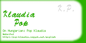 klaudia pop business card